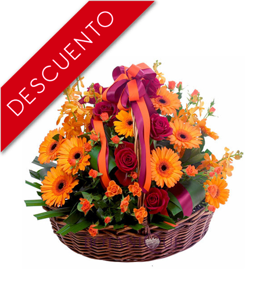 Canasta de Gerberas y Rosas